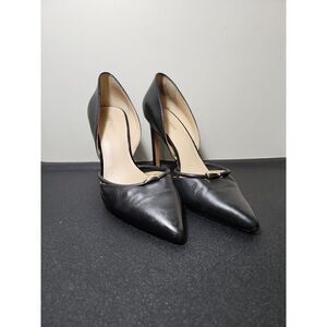 Nine West Takeitez Black Leather Pumps Size 10